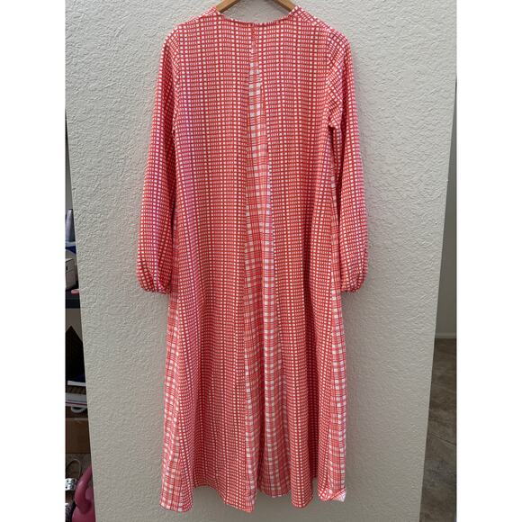 EUC $350 Stine Goya Leila Plaid Orange Midi Dress - Picture 8 of 11